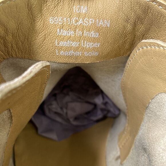 Diba True Caspian Suede Distressed Pull-On Bootie Low Stack Heel Square Toe Beig - Picture 12 of 16